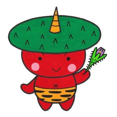 彦根城オニバスプロジェクトのシンボルキャラクターのげんきくんのイラスト